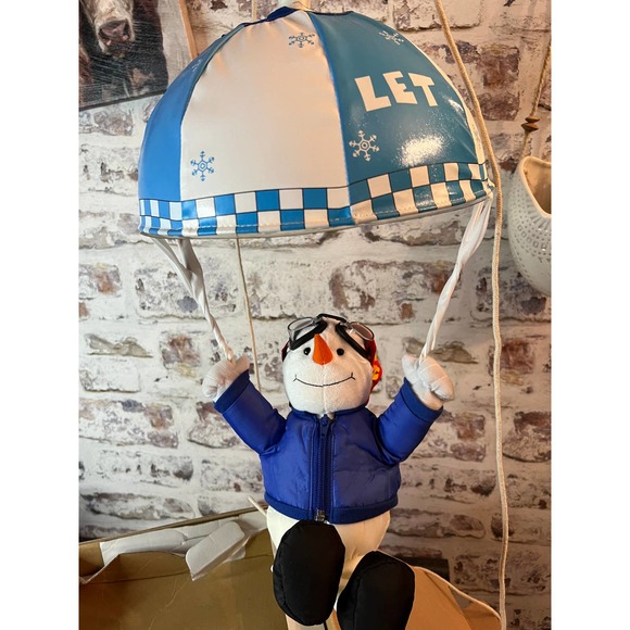 JC PENNY- Home Collection Parachuting Holiday Figures Snowman With Goggles - Picture 1 of 7